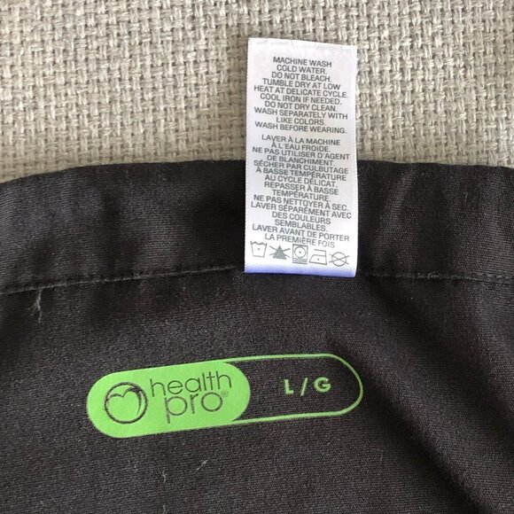 HealthPro L'Équipeur Marks Unisex Scrubs Pockets Black Healthcare Work Large - Picture 6 of 11